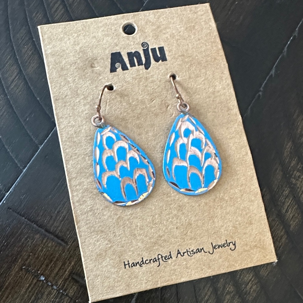 Anju Blue Teardrop Earrings - Picture 3 of 3